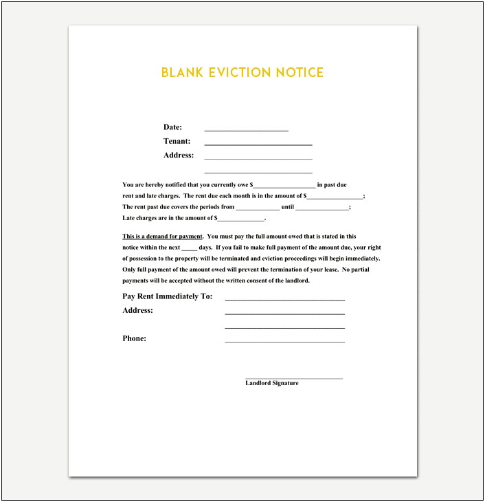 Free Eviction Notice Template Word Ga