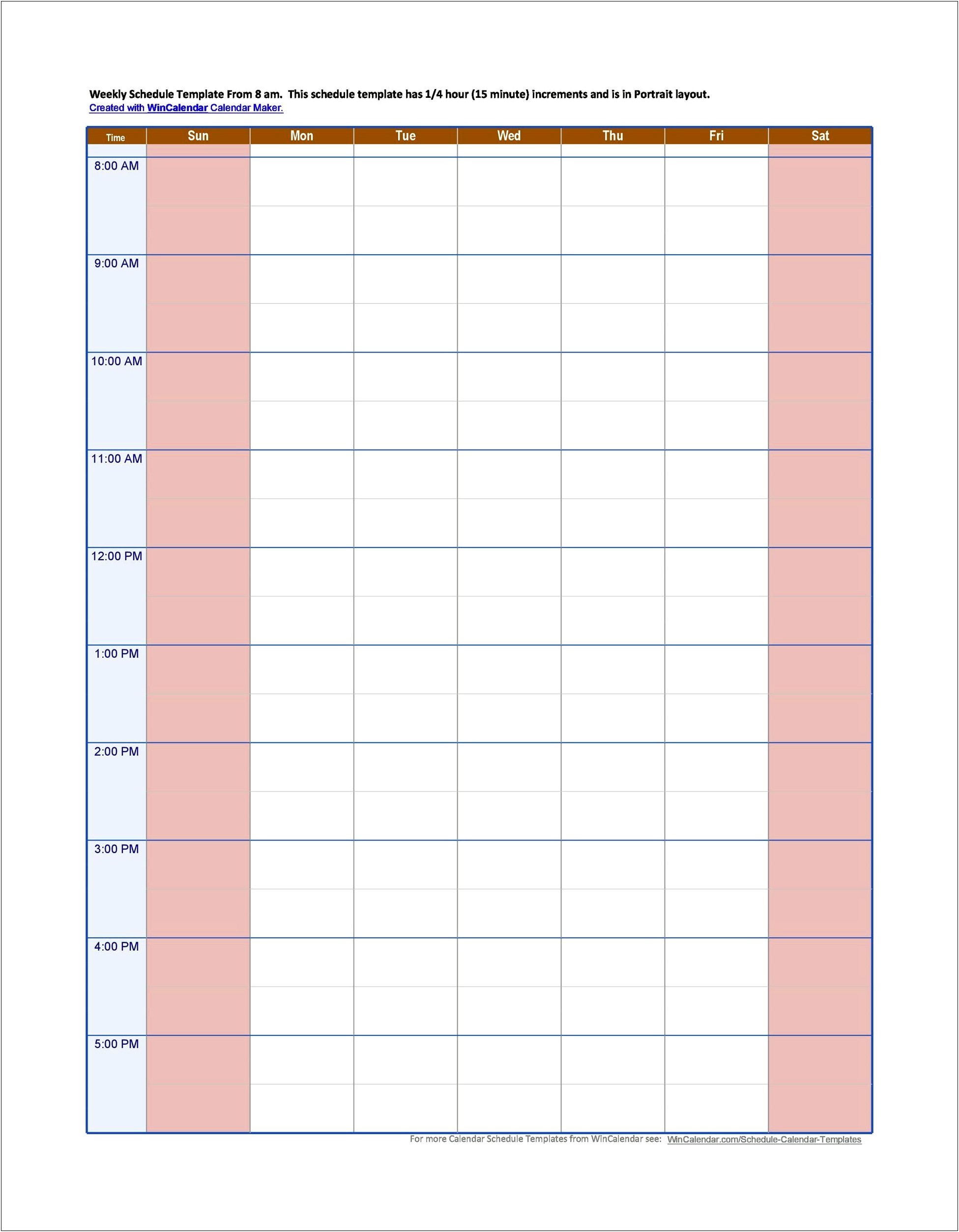 Free Excel 24 Hour Schedule Template