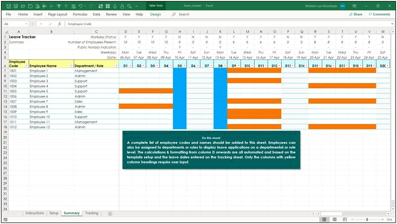 Free Excel Annual Leave Record Template Download