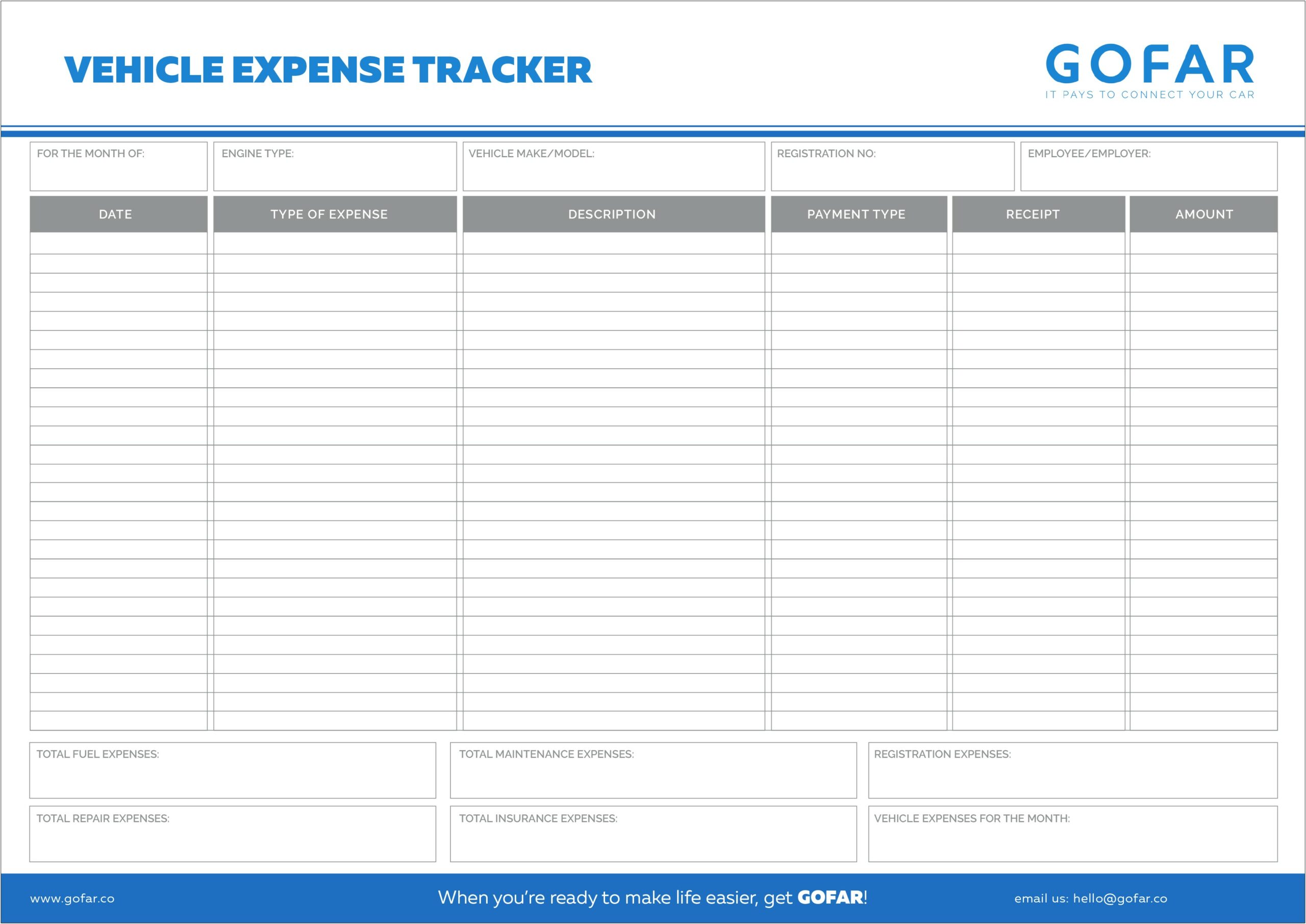 Free Excel Business Expense Tracker Templates