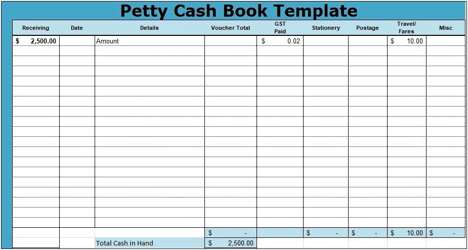 Free Excel Cash Book Template Download