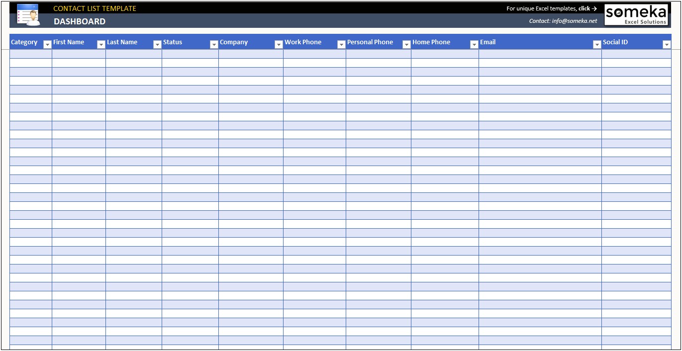 Free Excel Customer Database Template Download