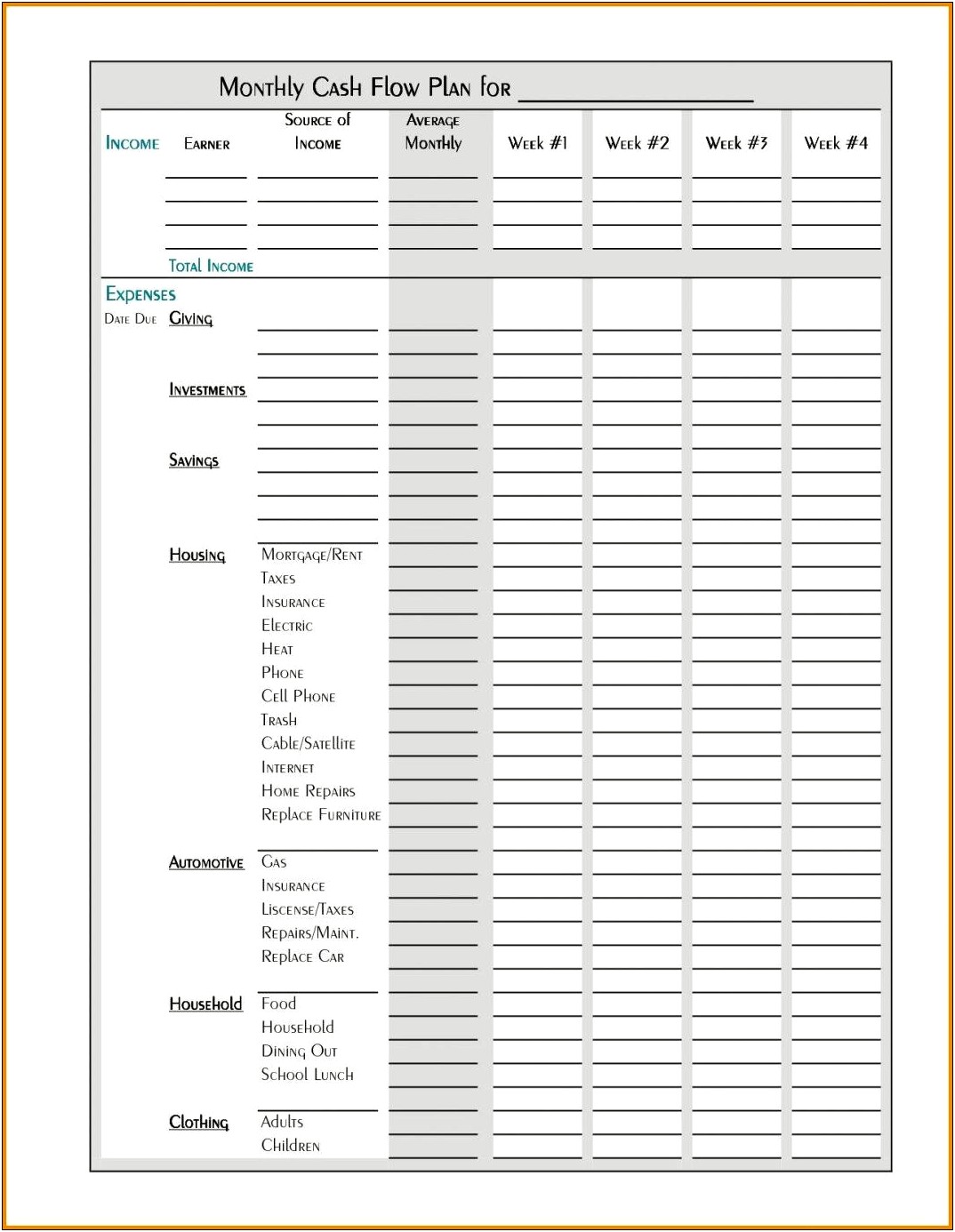 Free Excel Monthly Business Budget Template