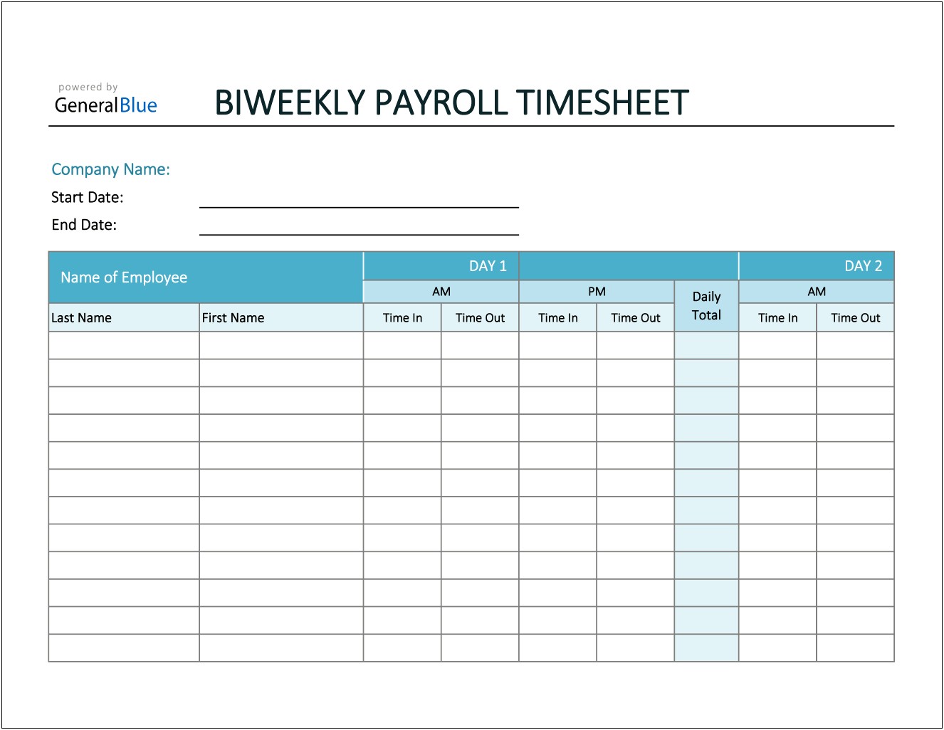 Free Excel Monthly Timesheet Template Multiple Employees