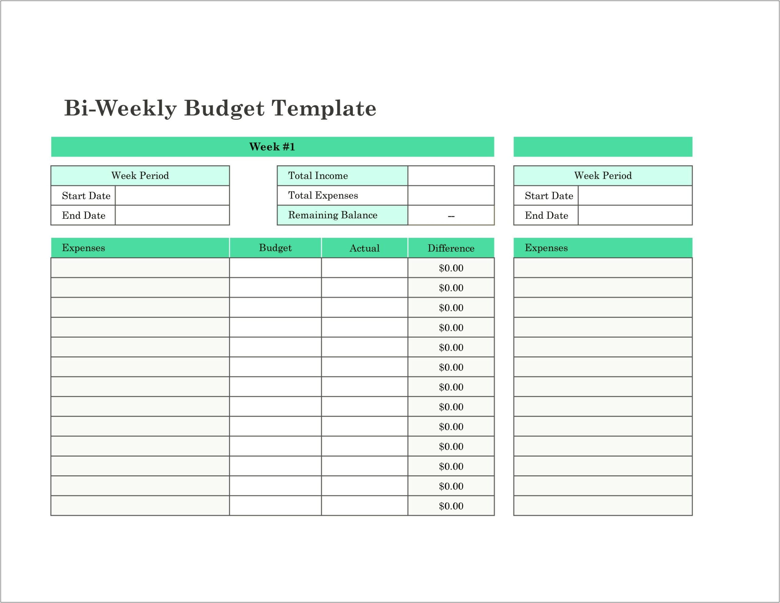 Free Excel Personal Budget Template Mac