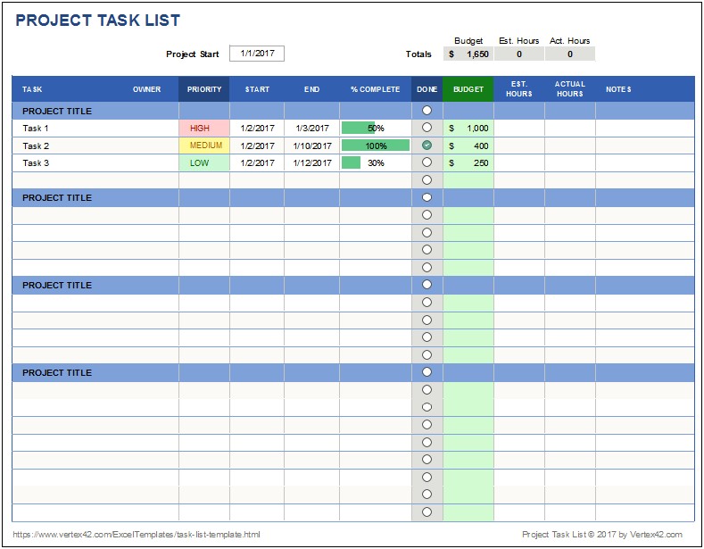 Free Excel Project Management Tracking Templates Xls