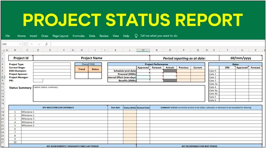 Free Excel Project Status Report Template