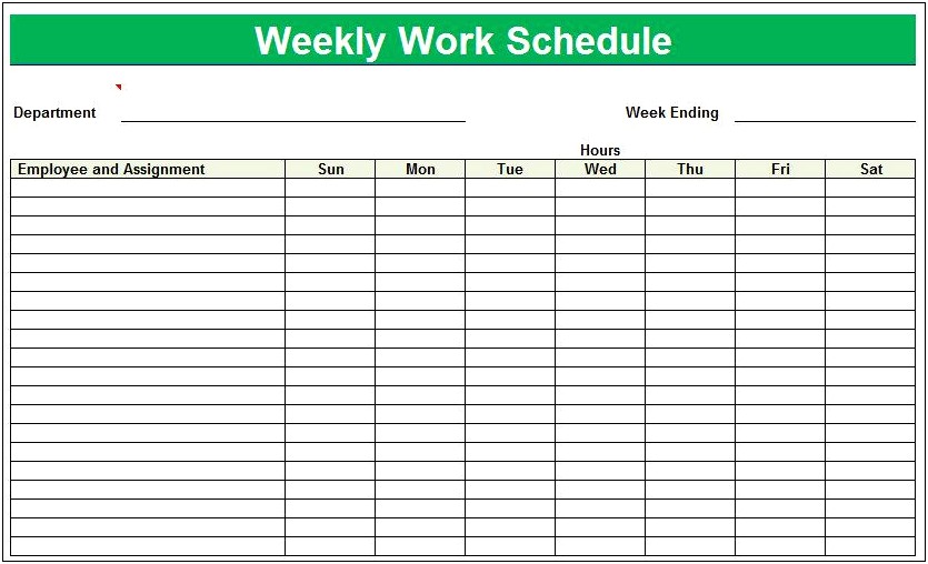 Free Excel Spreadsheet Templates For Work Schedules