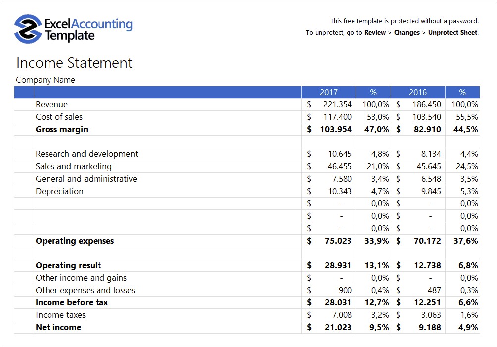 Free Excel Statement Of Account Template