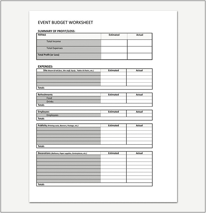 Free Excel Template For Church Budget Proposals
