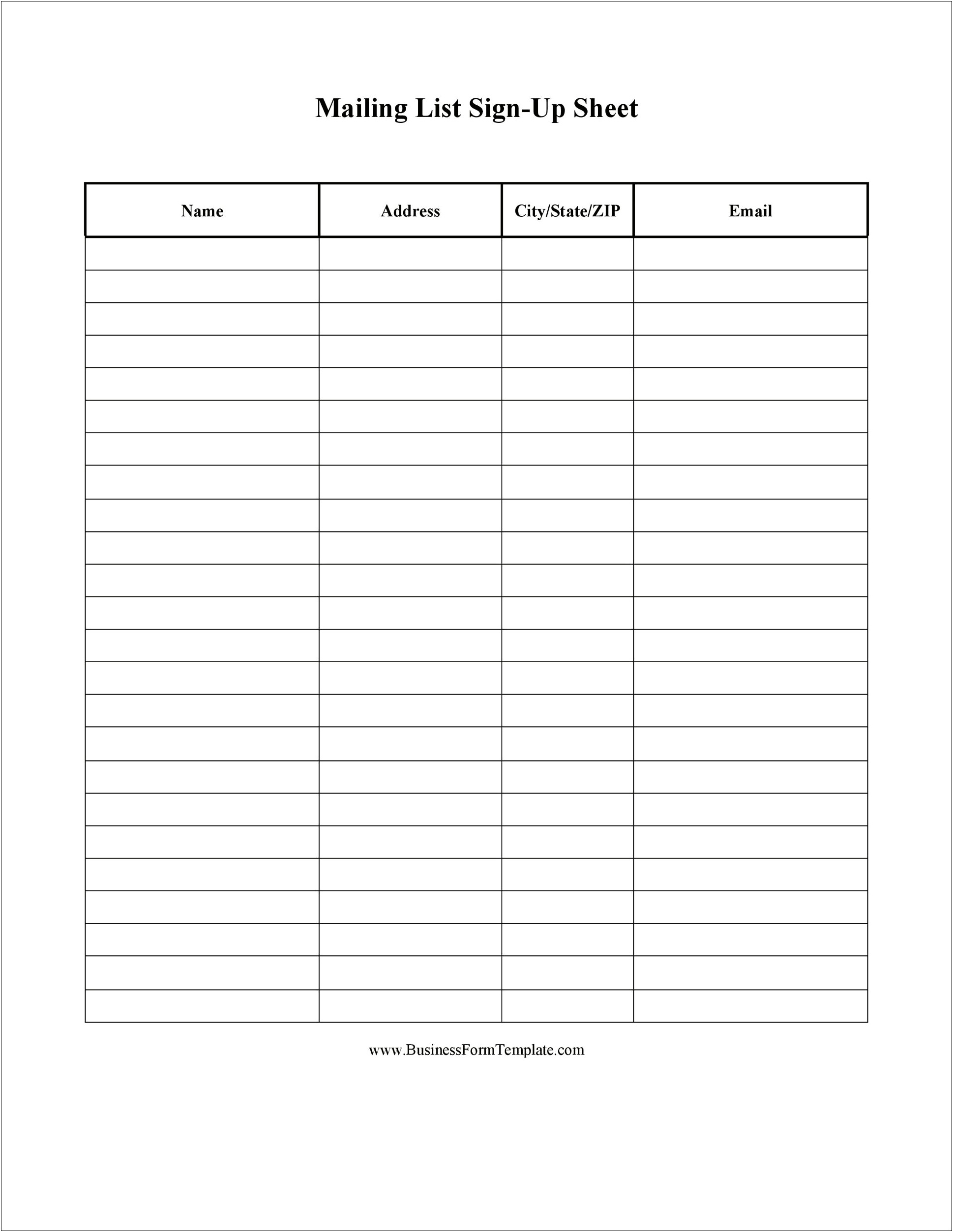 Free Excel Template For Contact List