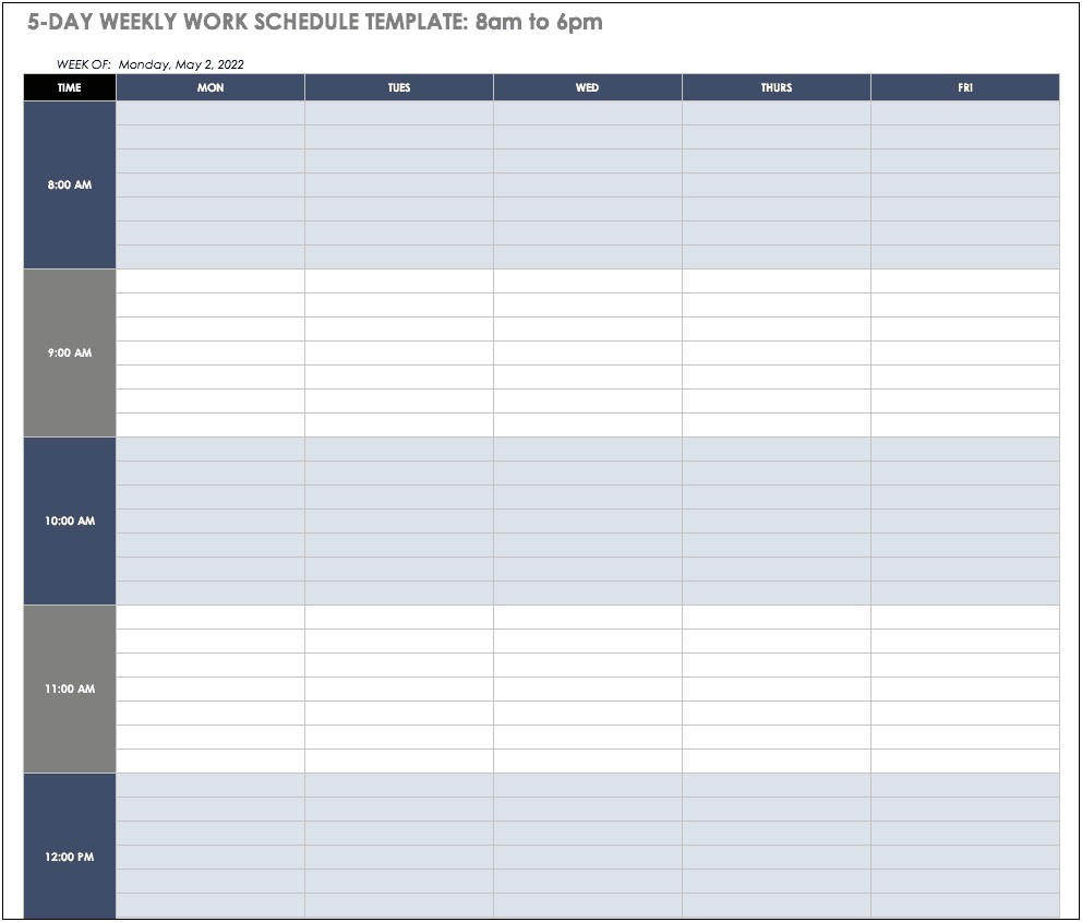 Free Excel Template For Employee Scheduling