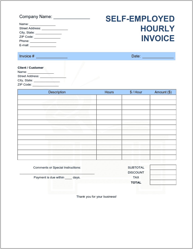 Free Excel Template For Self Employed Accounts
