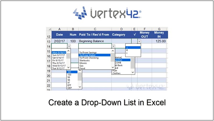 Free Excel Template With Drop Down List