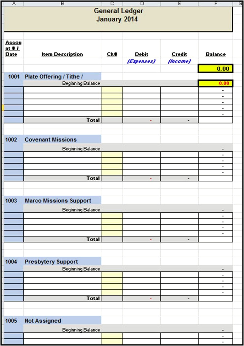 Free Excel Templates For Church Contributions