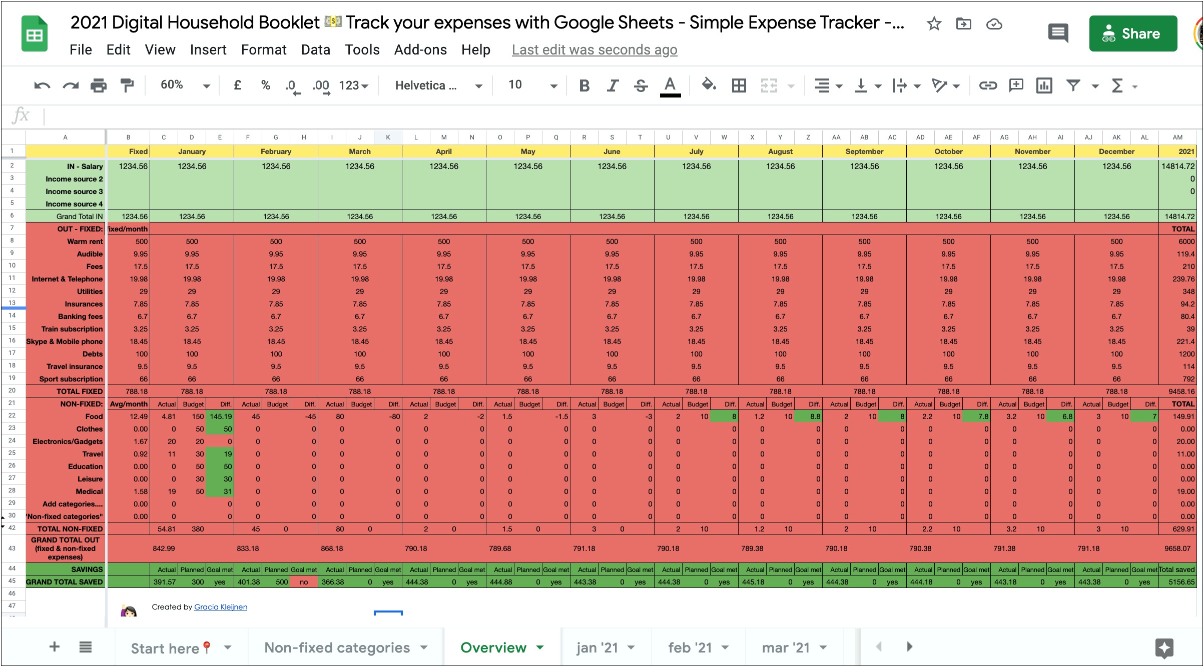 Free Excel Templates For Monthly Expenses