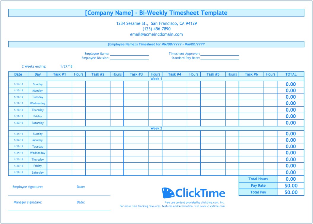 Free Excel Timesheet Template Multiple Employees Monthly