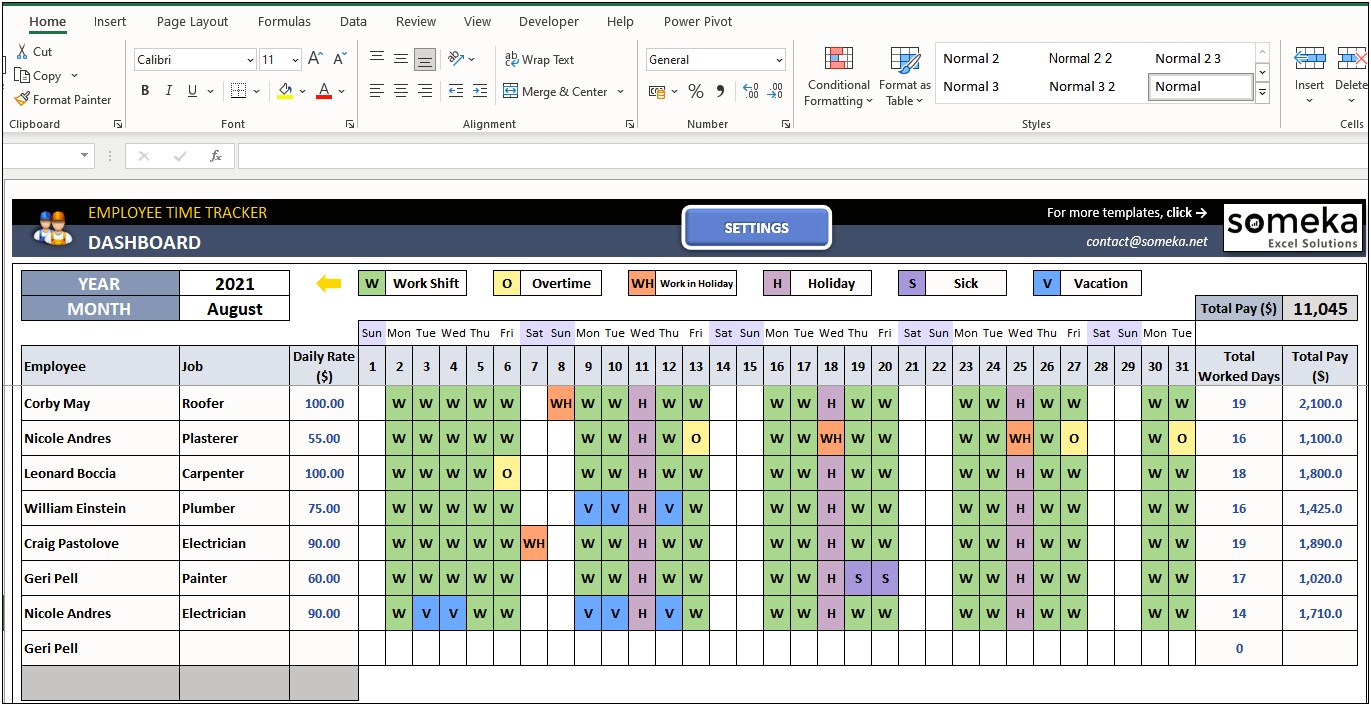 Free Excel Vacation Tracker Template 2015