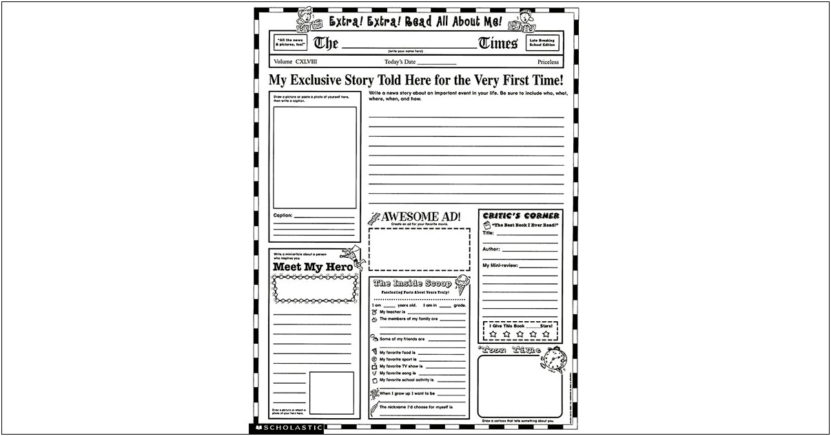 Free Extra Extra Read All About It Template