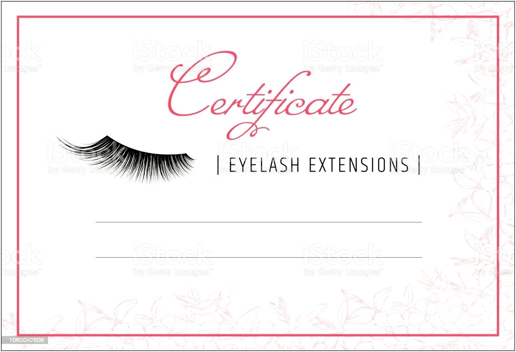 Free Eyelash Extension Gift Certificate Template