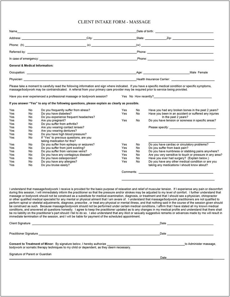 Free Facial Waxing Consent Form Template
