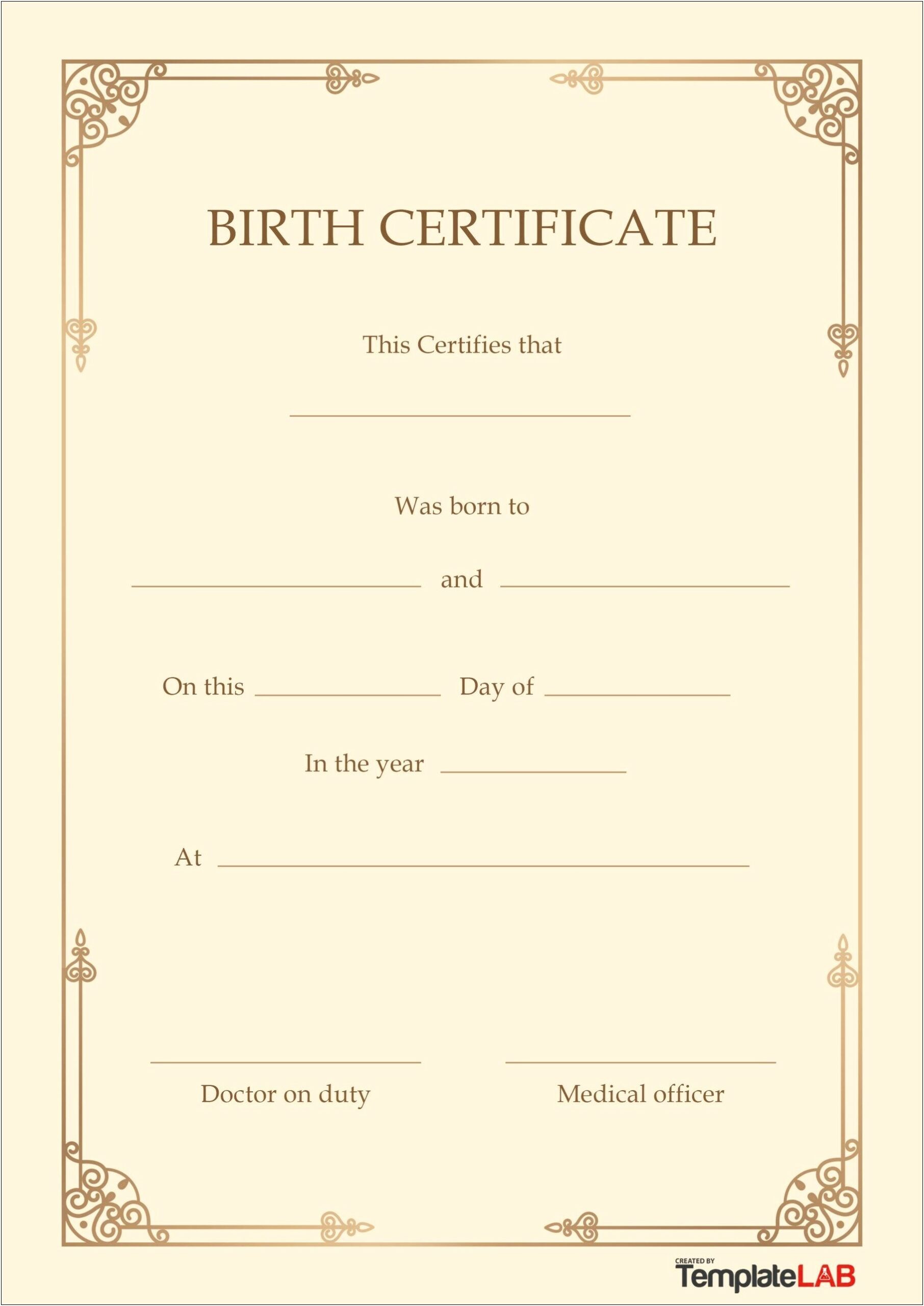 Free Fake Adoption Certificate Template For Person