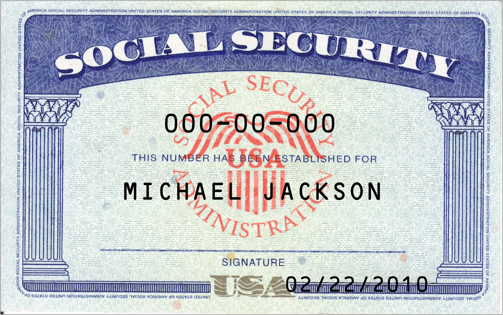 Free Fake Social Security Card Template Download