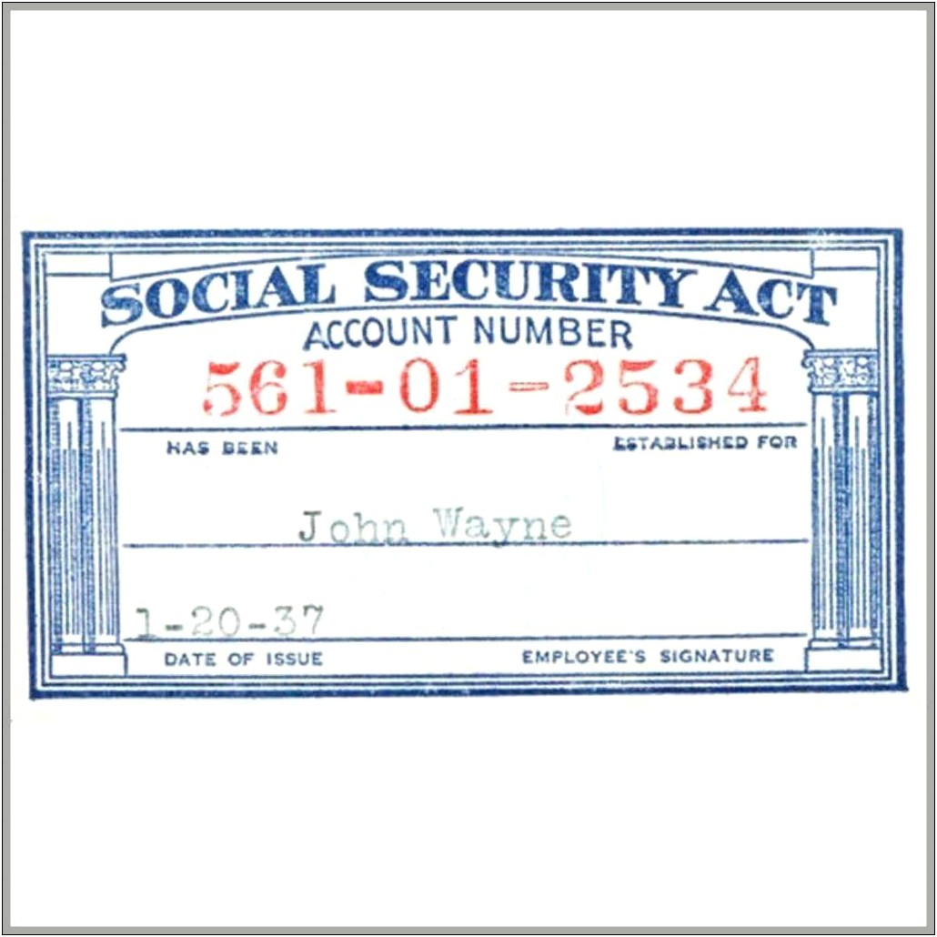 Free Fake Social Security Card Template