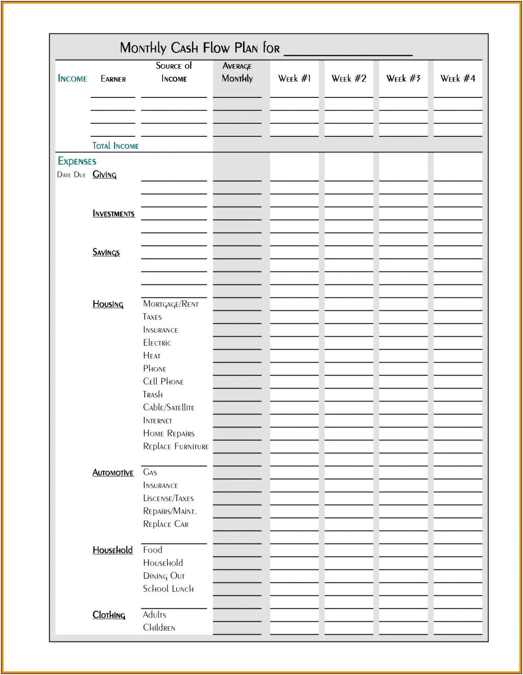 Free Family Budget Template Excel Mac