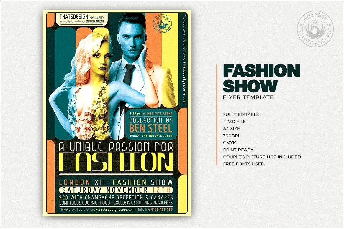 Free Fashion Show Flyer Template Psd