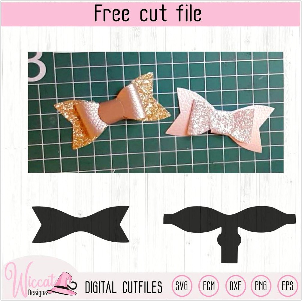 Free Faux Leather Bow Template Svg