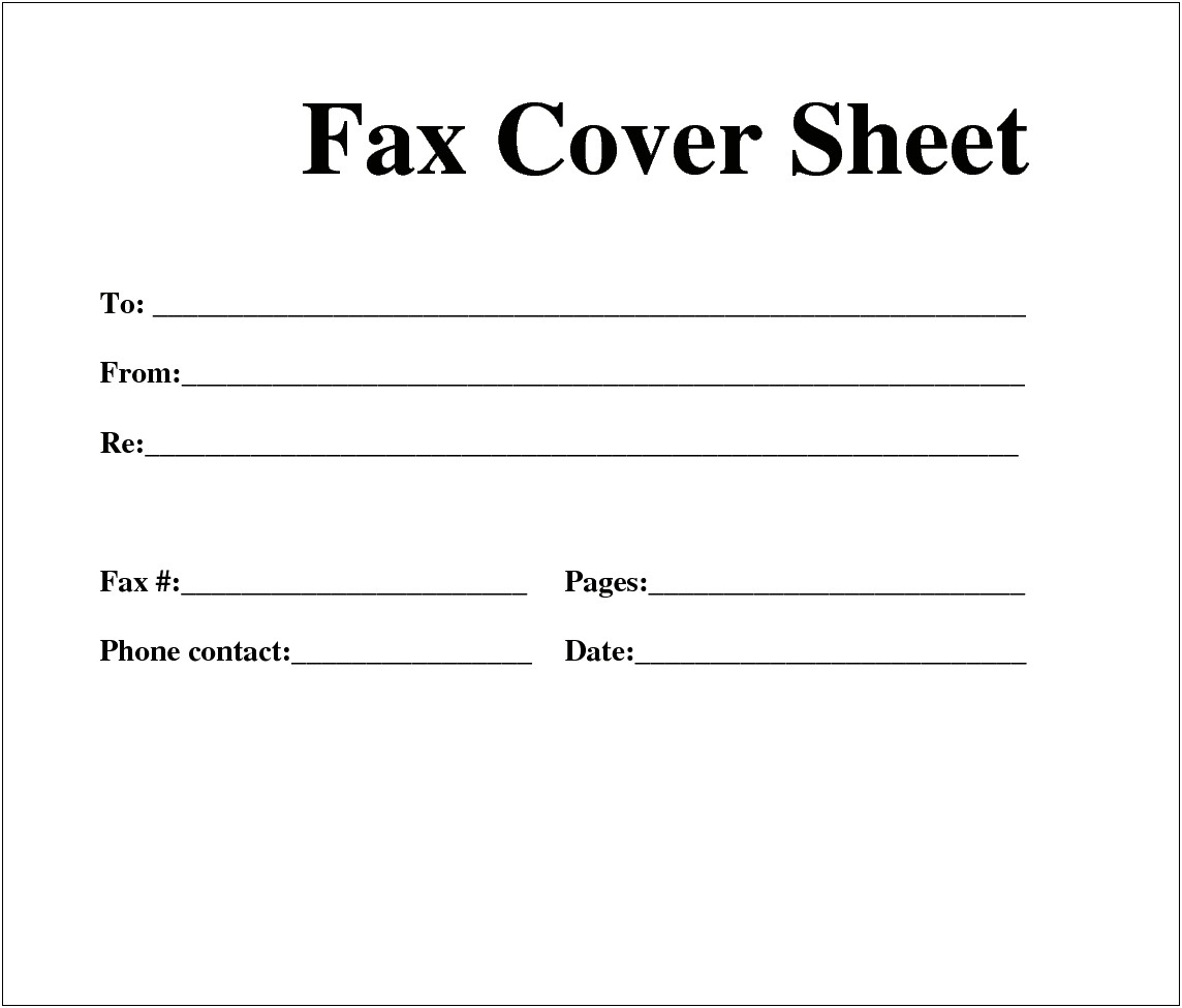 Free Fax Cover Sheet Template Word 2007