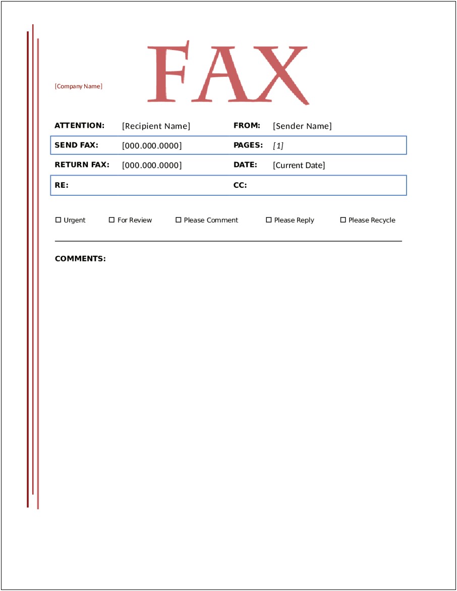 Free Fax Transmittal Cover Sheet Template