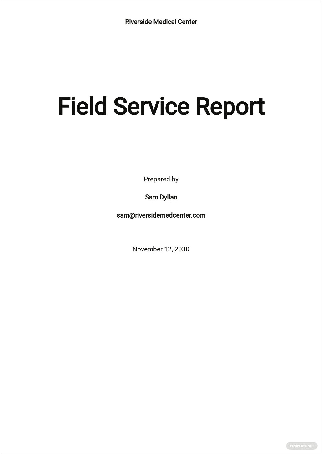 Free Field Service Report Template Word