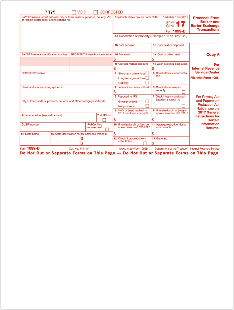 Free Fillable 1099 Misc Form 2017 Template