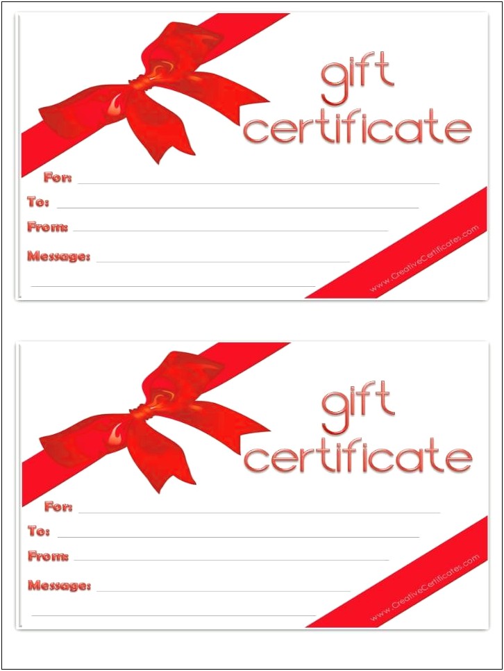 Free Fillable Christmas Gift Certificate Template