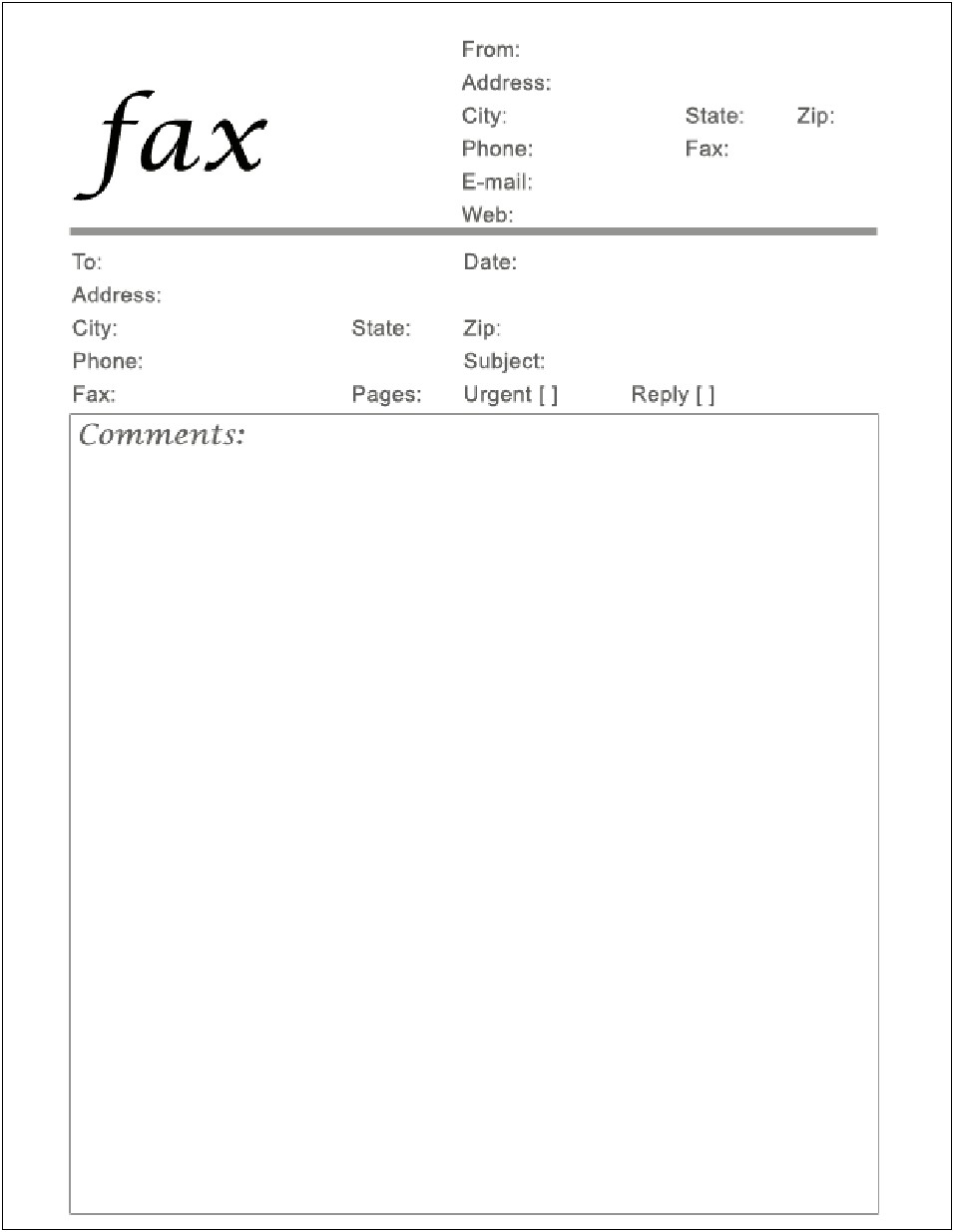 Free Fillable Fax Cover Sheet Template