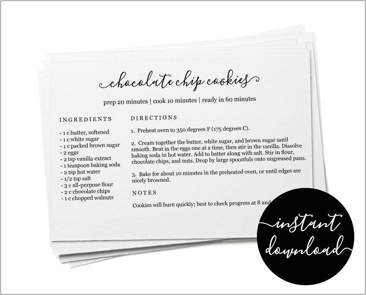 Free Fillable Recipe Card Template For Word