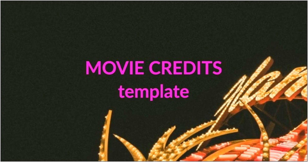 Free Film End Credit Scroll Template