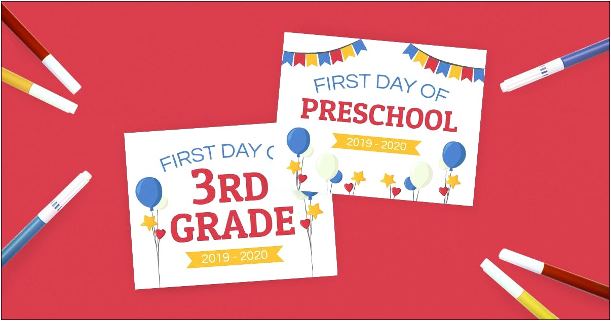Free First Day Of Pre K Sign Template