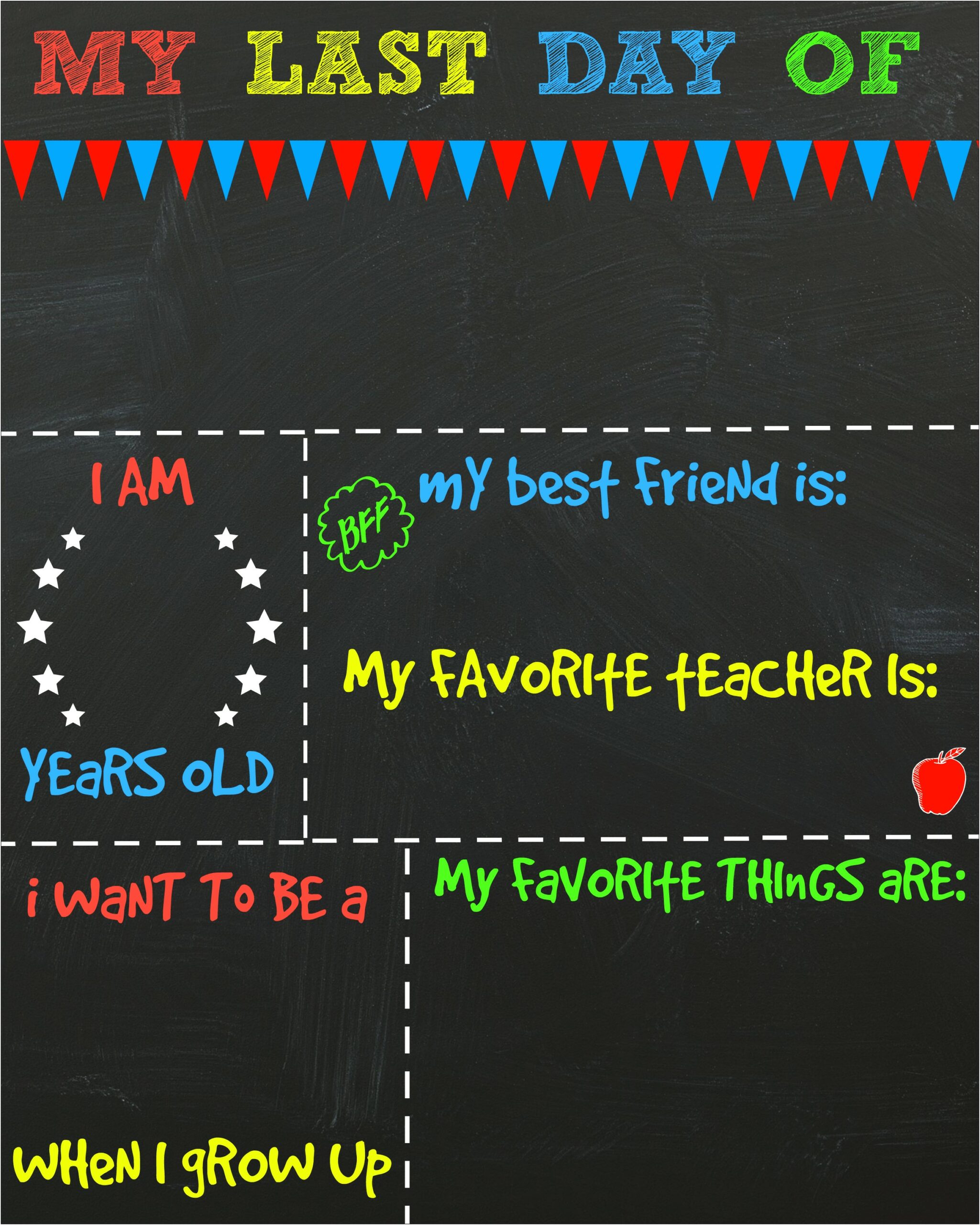 Free First Day Of School Chalkboard Sign Template