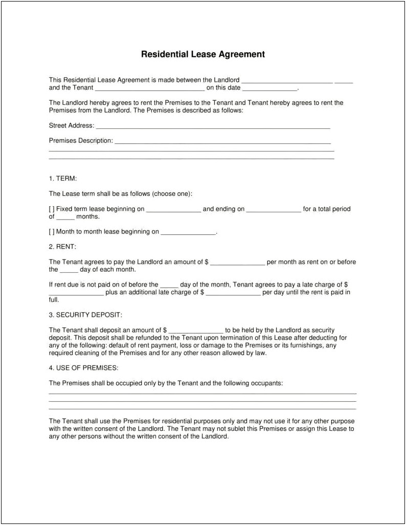 Free Fixed Term Tenancy Agreement Template