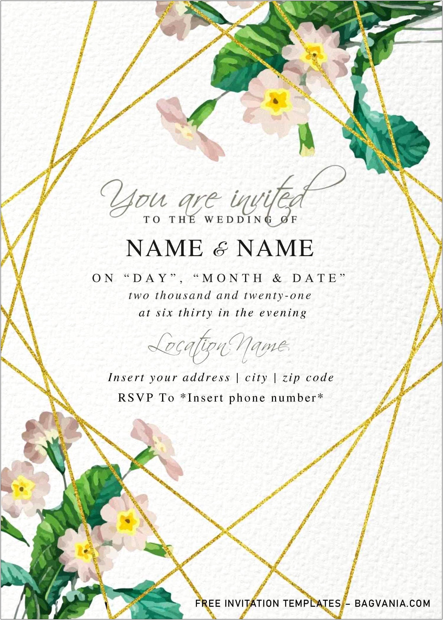 Free Floral Wedding Invitation Templates For Word