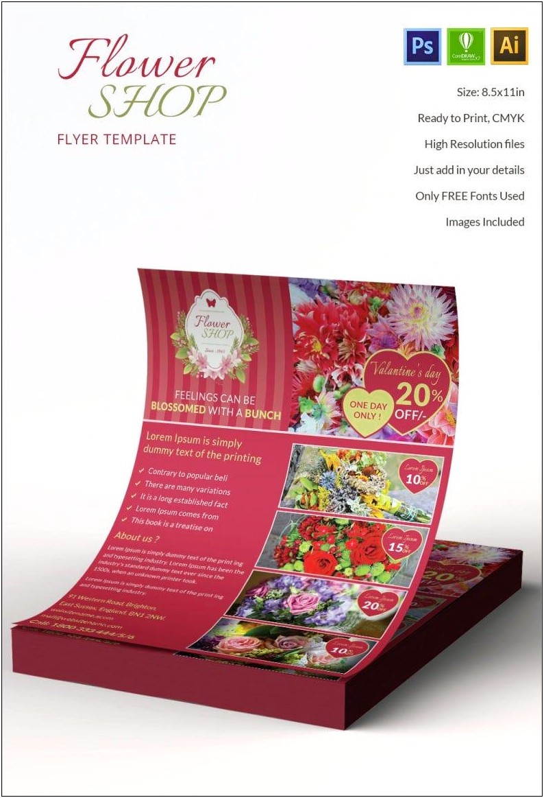 Free Flower Shop Brochure Template Psd