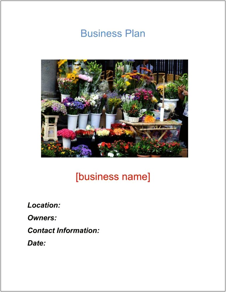 Free Flower Shop Business Plan Template