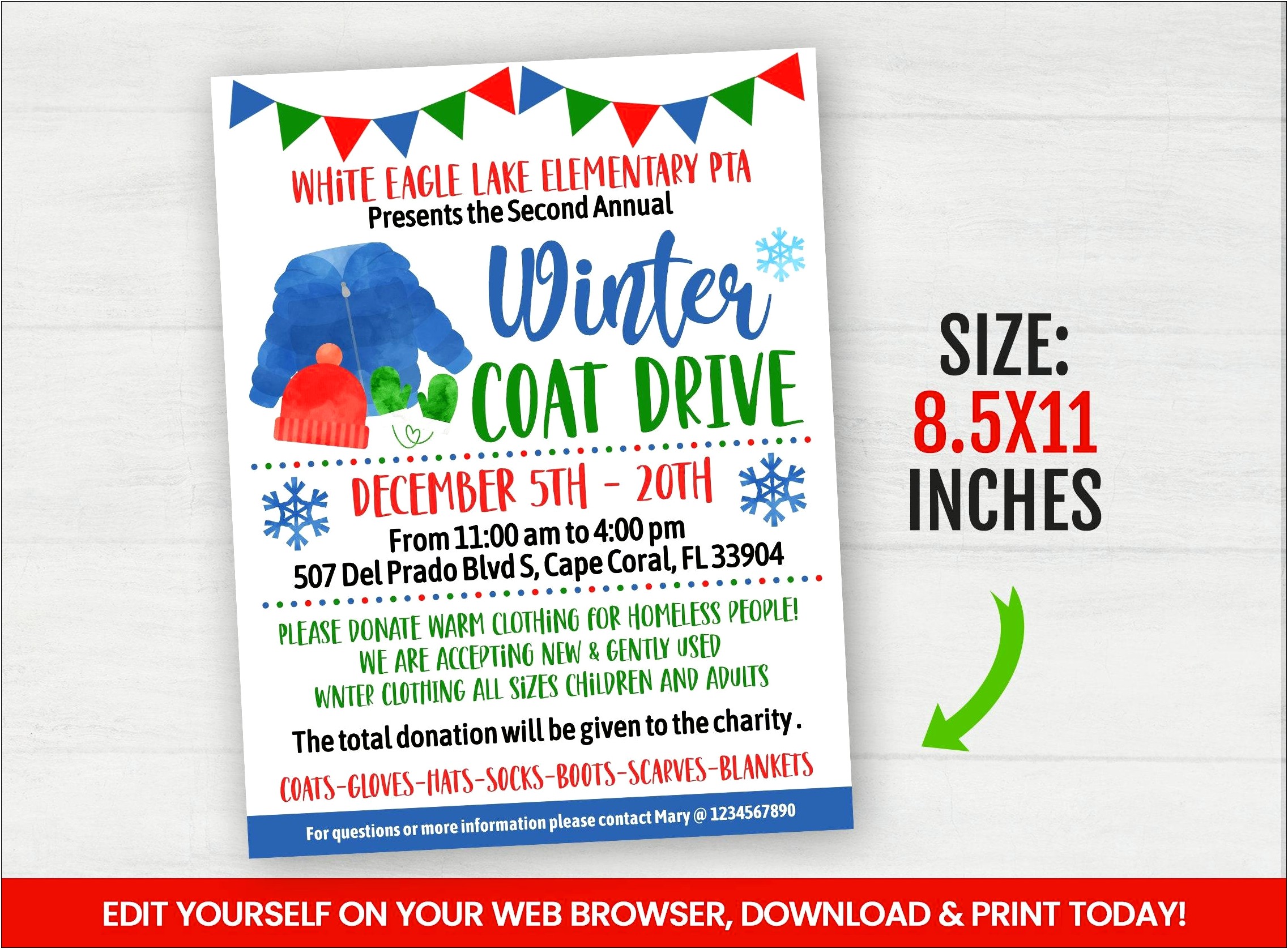 Free Flyer Template For Gloves Fundraiser