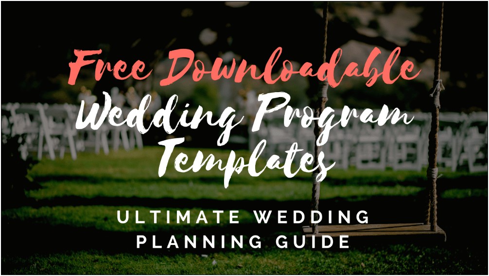 Free Fold In Half Wedding Program Templates