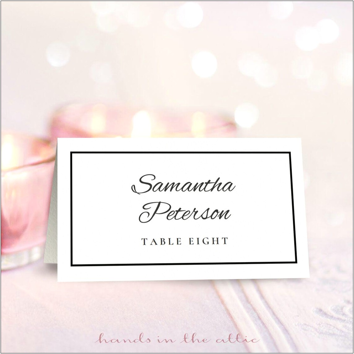 Free Foldable Place Card Template Word