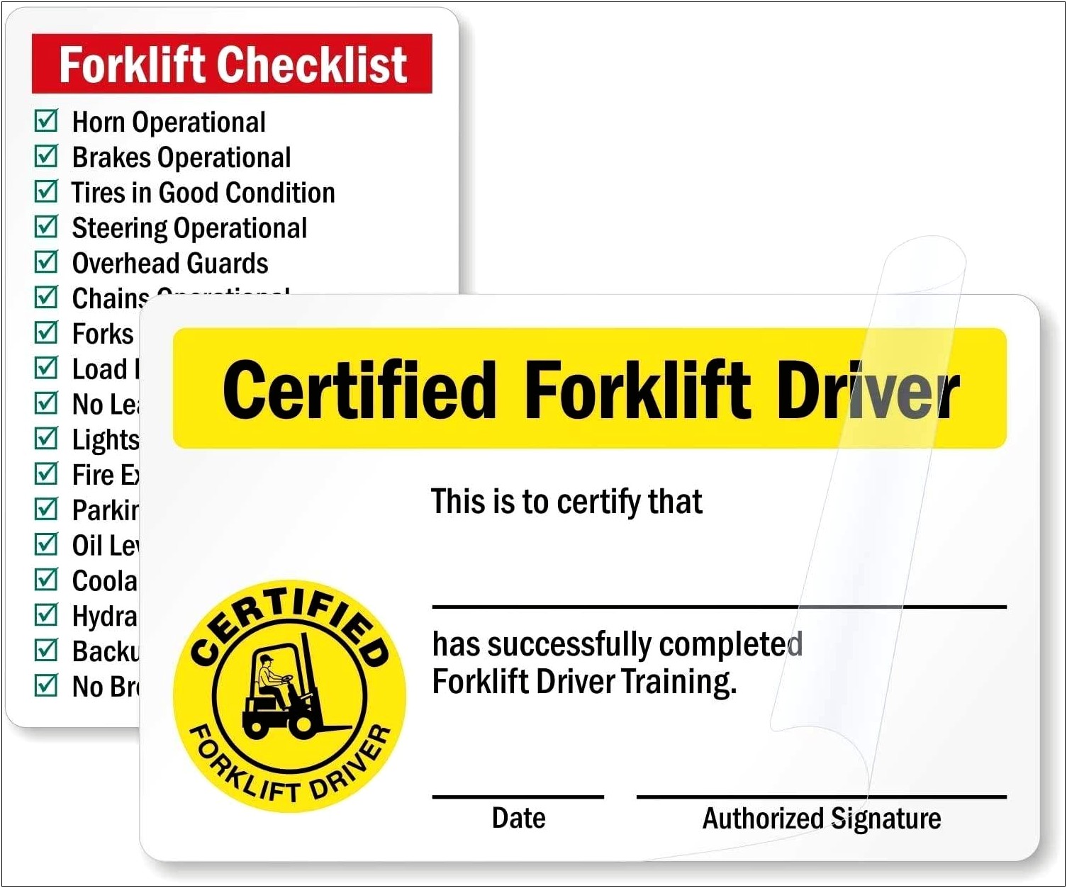 Free Forklift Training Certification Card Template