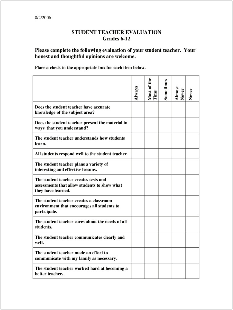 Free Forms And Templates For Teachers